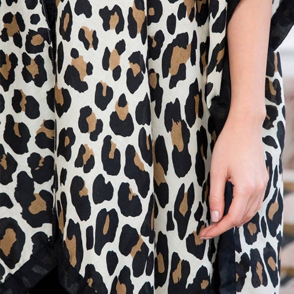 New Animal Print Kimono, beach cover-up. Great piece to add to your wardrobe. - Picture 3 of 4